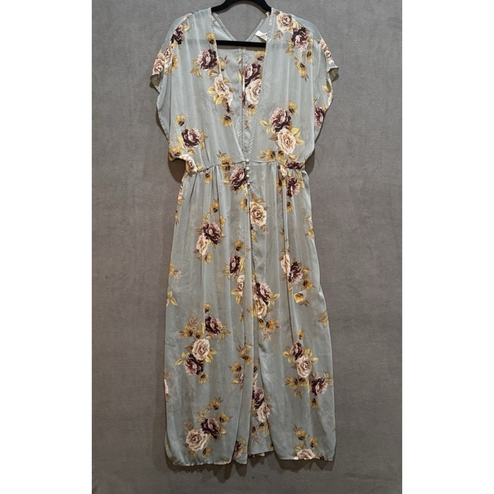 Summer Beach Sheer Cover Up Lightweight Long Open Maxi‎ Vacation Resort Floral